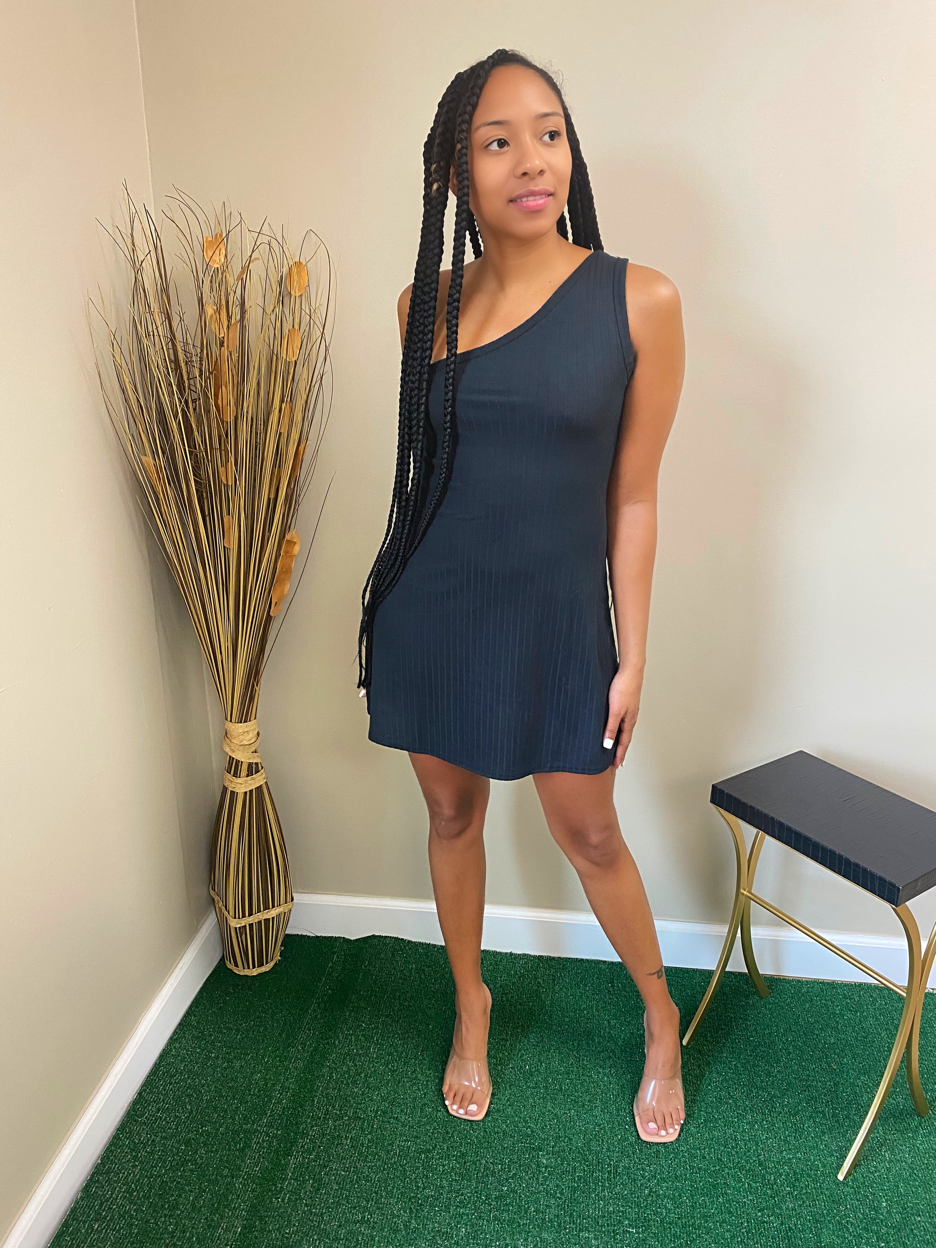 ON REPEAT ONE SHOULDER DRESS