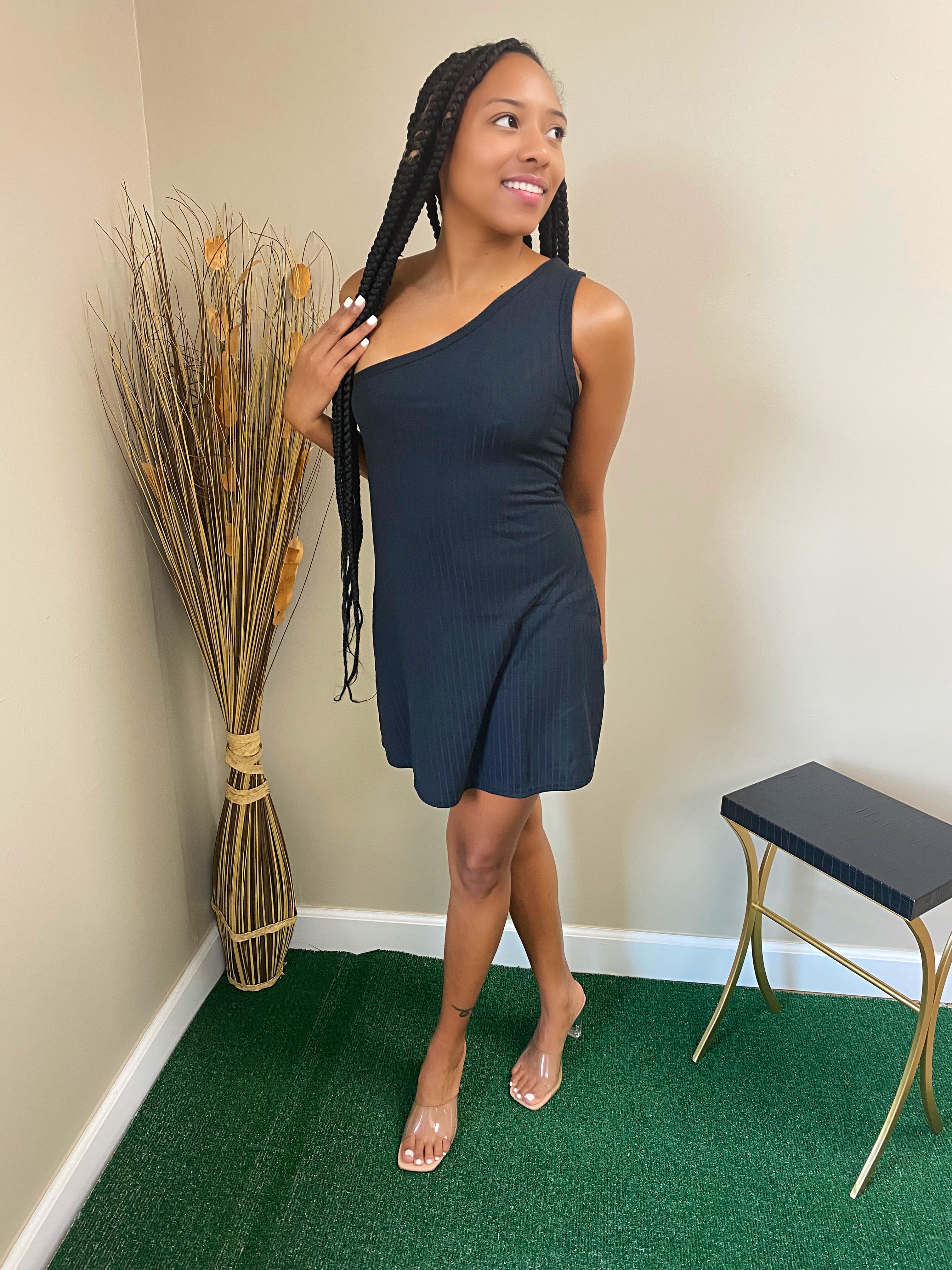 ON REPEAT ONE SHOULDER DRESS