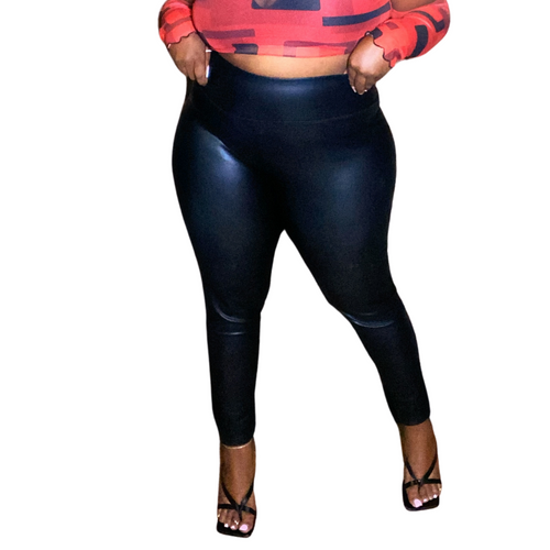 VEGAN FAUX LEATHER LEGGINS