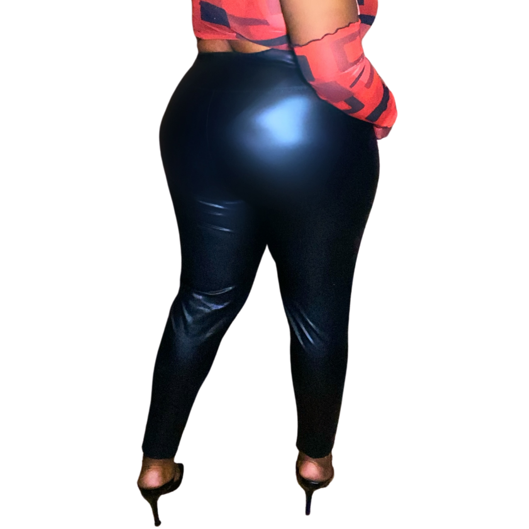 VEGAN FAUX LEATHER LEGGINS