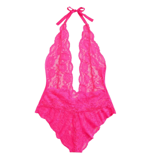 PINK LACEY  BODYSUIT