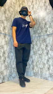 WHITE ON NAVY  2.0 SIGNATURE TEE