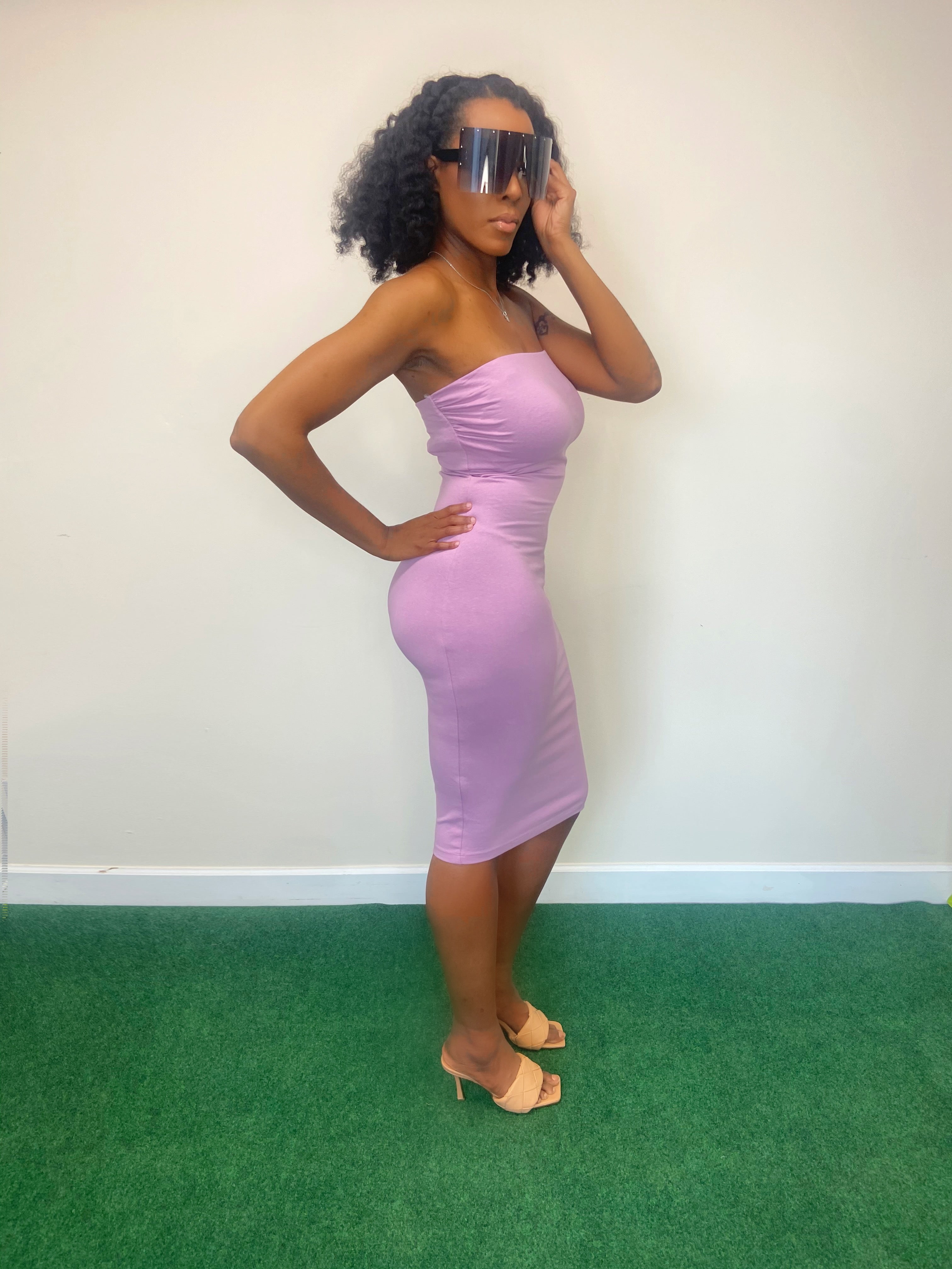 SULTRY TUBE TOP DRESS IN PINK