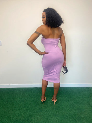 SULTRY TUBE TOP DRESS IN PINK