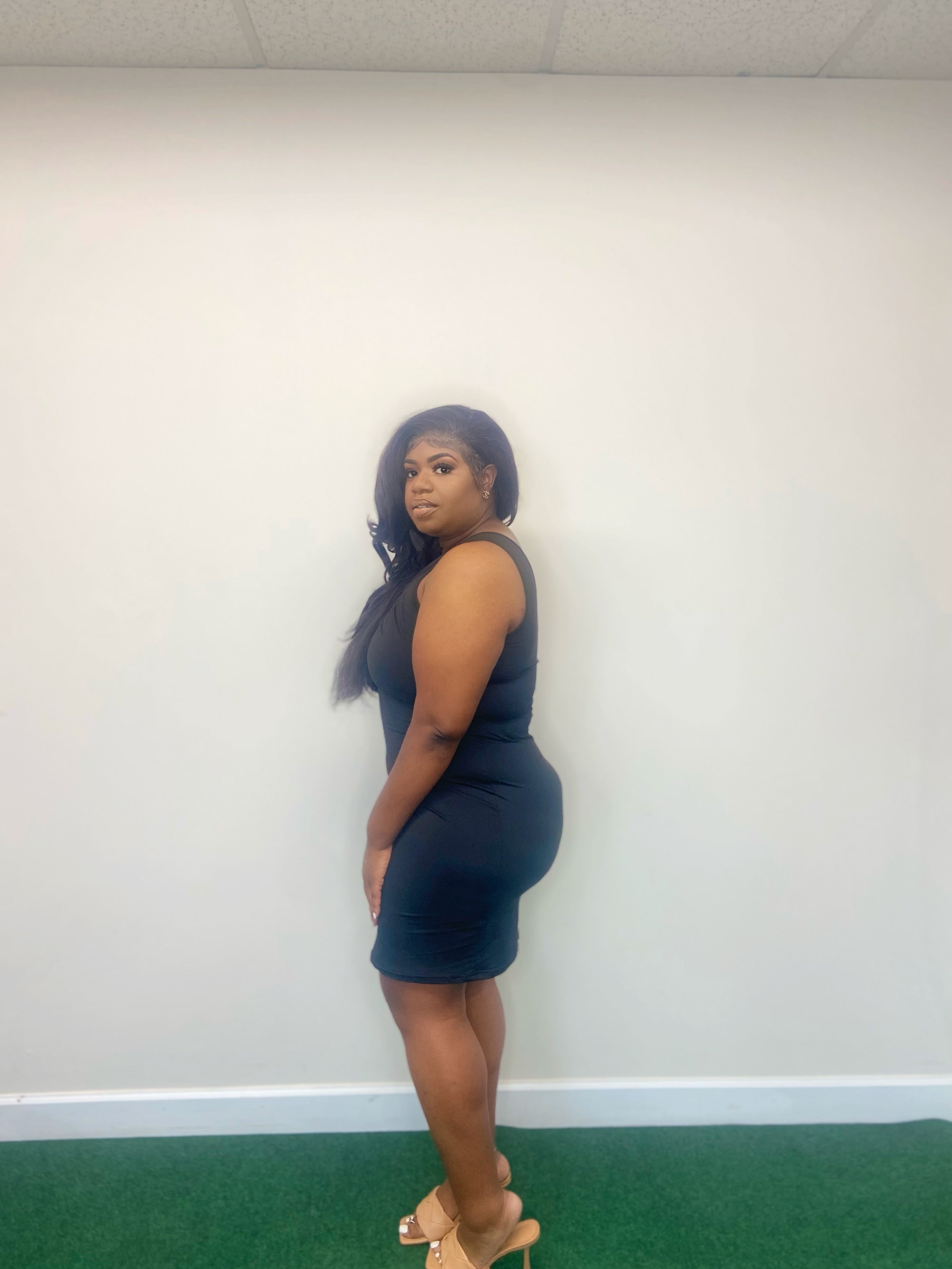 PEEKING THROUGH DRESS