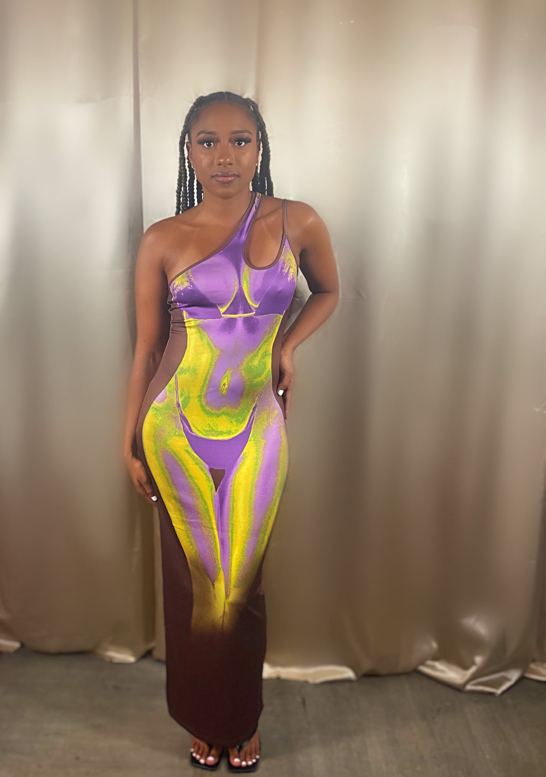 Body prints dress