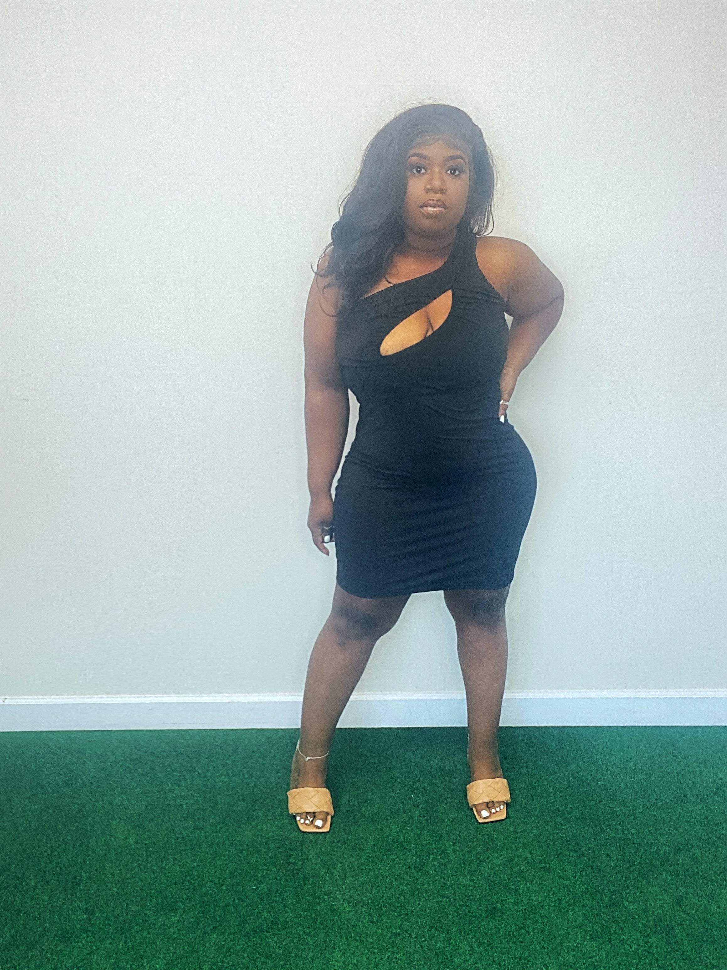 PEEKING THROUGH DRESS