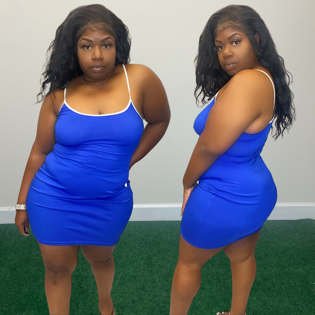 HOLD ME TIGHT DRESS (ROYAL)