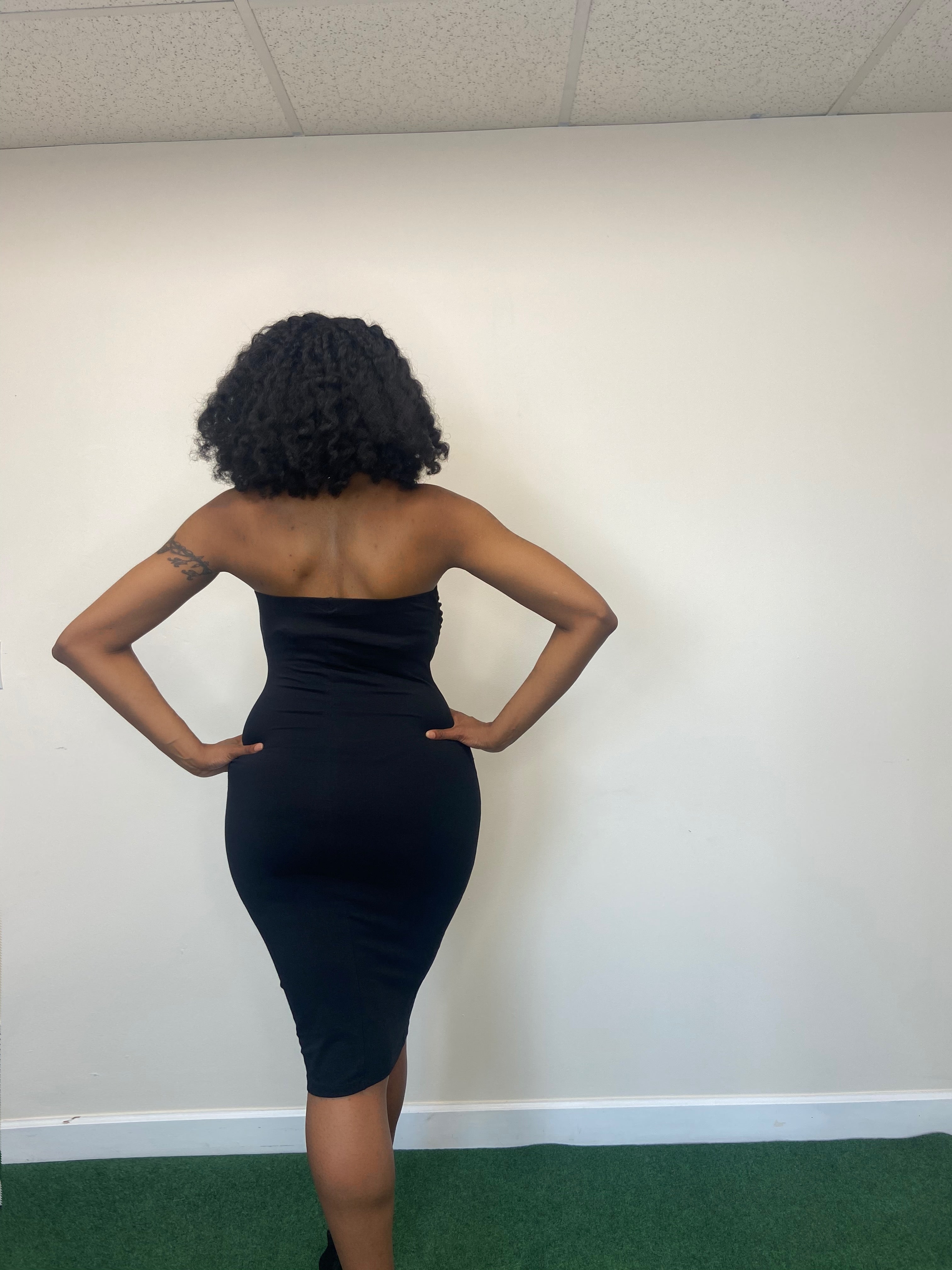 SULTRY TUBE TOP DRESS IN BLACK