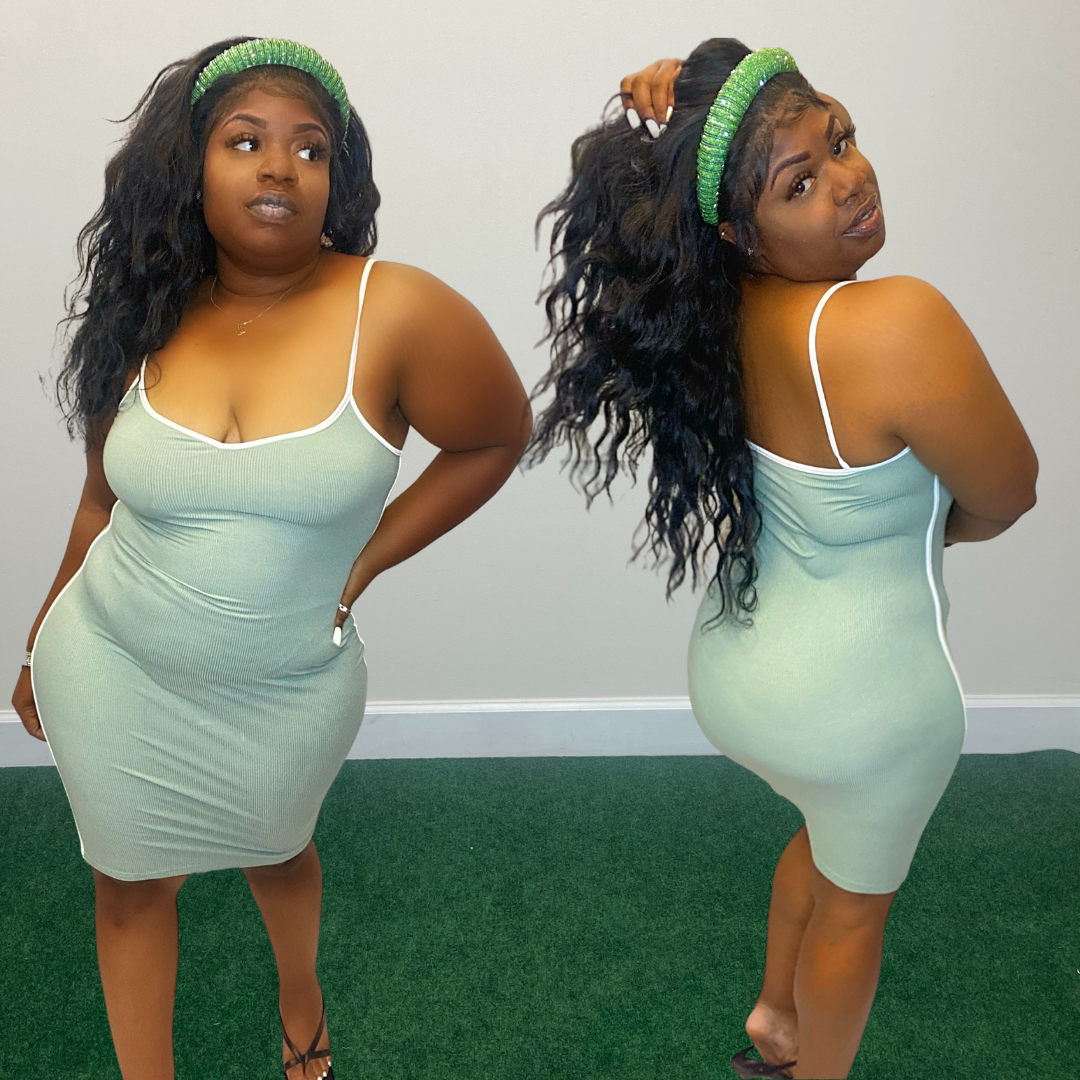 HOLD ME TIGHT DRESS (SAGE)